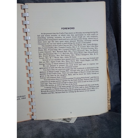 Calvary Baptist Church Cookbook Spartanburg, South Carolina Vintage 1984 Spiral - Picture 5 of 16